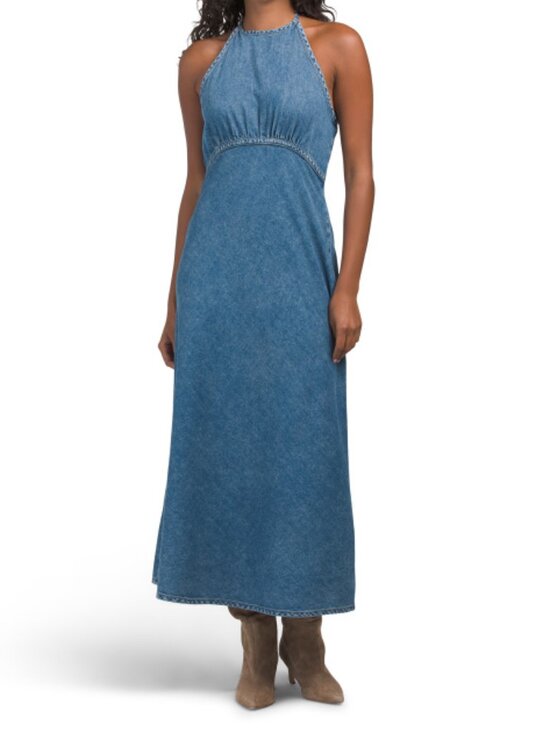 Steve Madden Dresses & Skirts - STEVE MADDEN Vilma High Neck Denim Dress